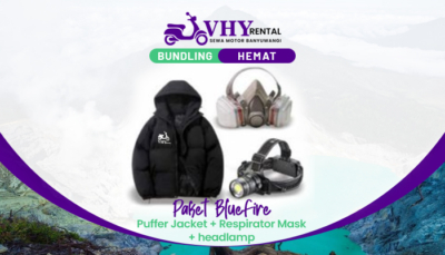 Sewa Motor Banyuwangi - Paket Blue Fire - Sewa Jaket Masker Headlamp