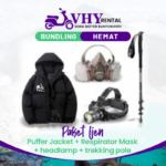 Sewa Motor Banyuwangi - Paket Ijen - Sewa Jaket Masker Headlamp trekking pole